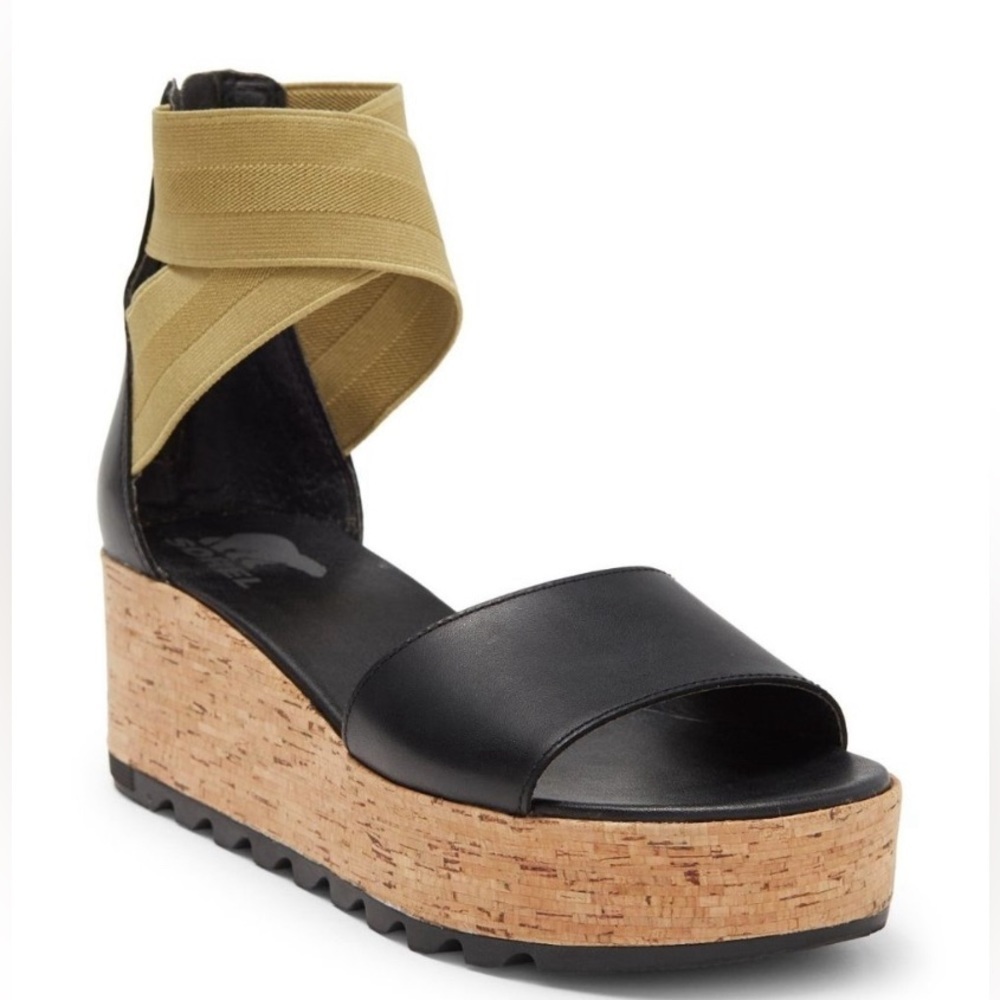 Sorel Black And Green Platform Shoes